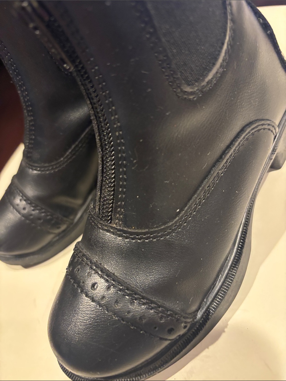 Kids Black Front-Zip Leather Chelsea Boots - Picture 7 of 16